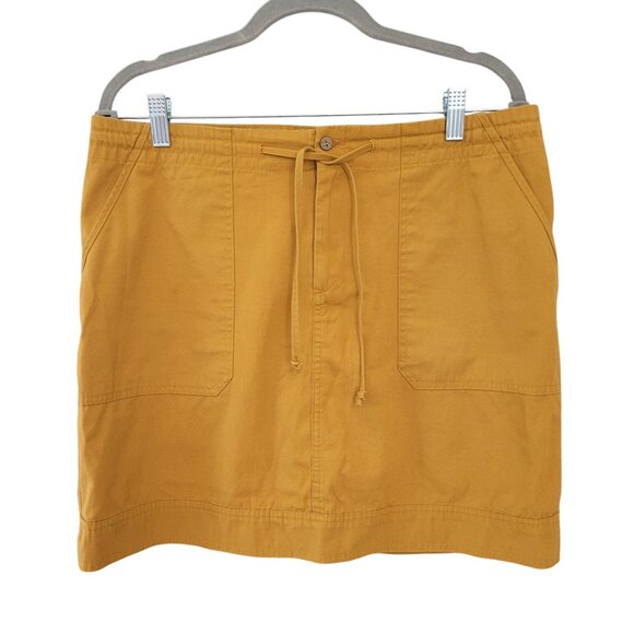 Anthropologie Tiny Mavericks Causal Mini Skirt Womens Size M Mustard Yellow - Picture 1 of 6